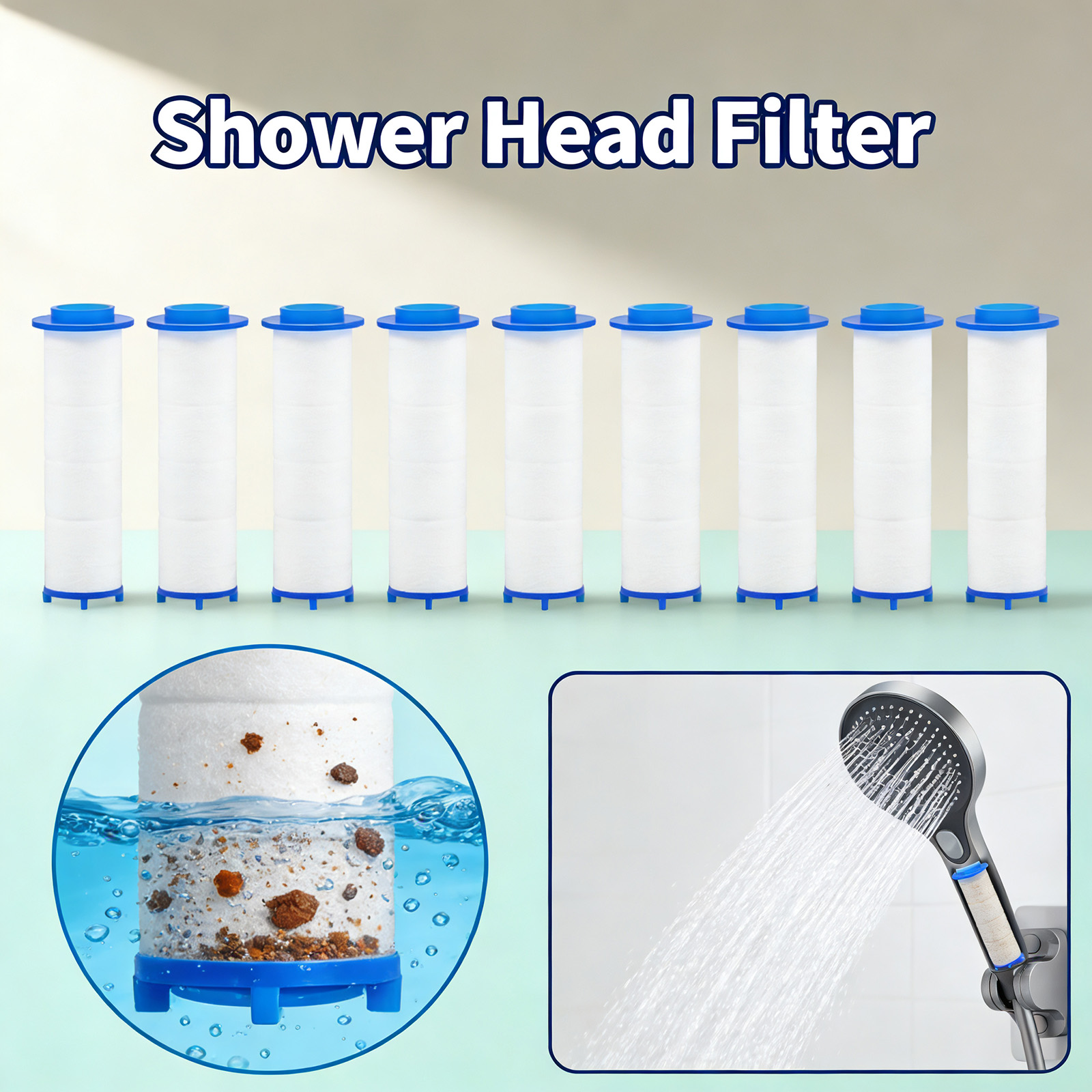 20Pcs Replacement Shower Filte - Home Bathroom Water Filter ulasan dan harga