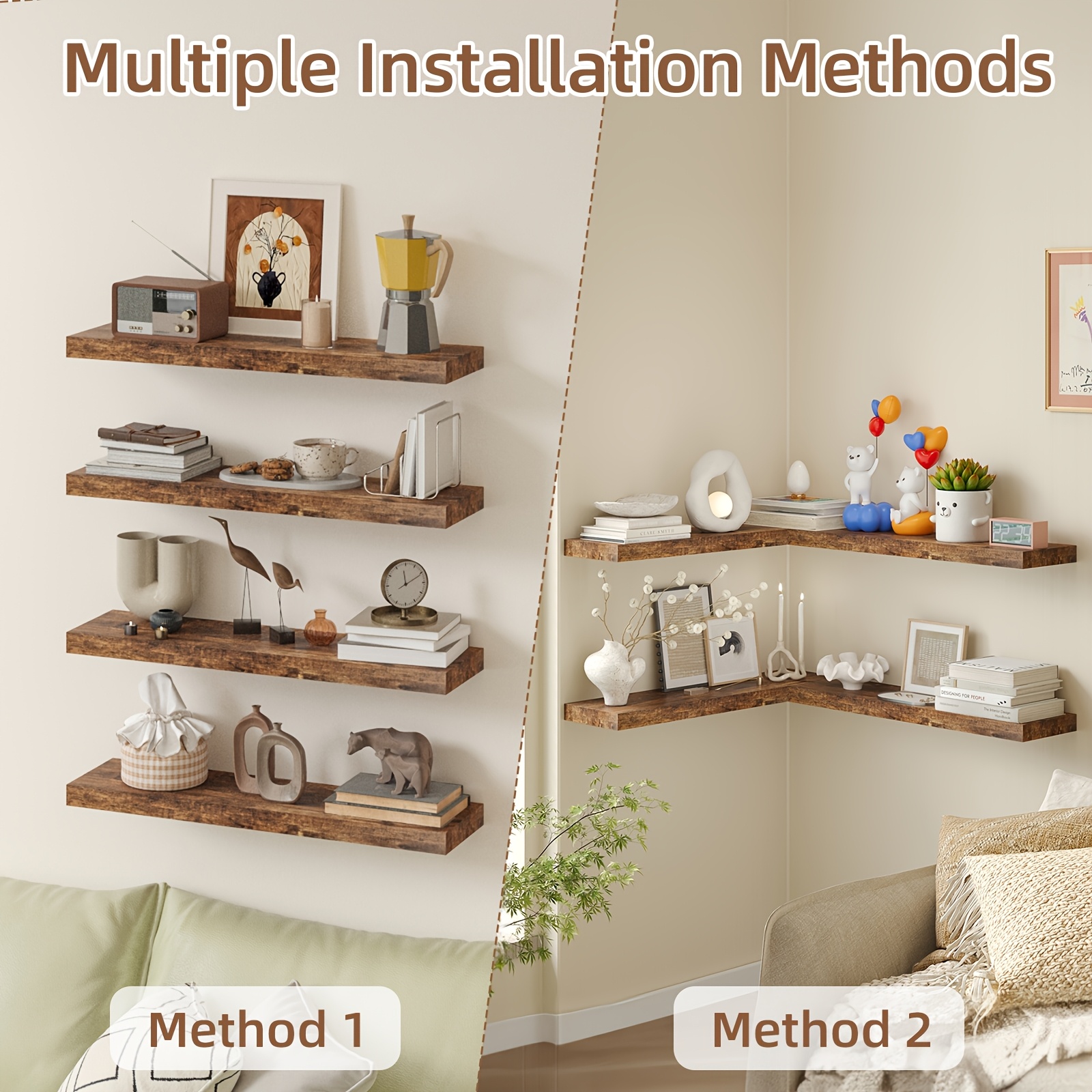 Stylish 2-Tier Floating Corner - Home Bathroom Tiles Design ulasan dan harga