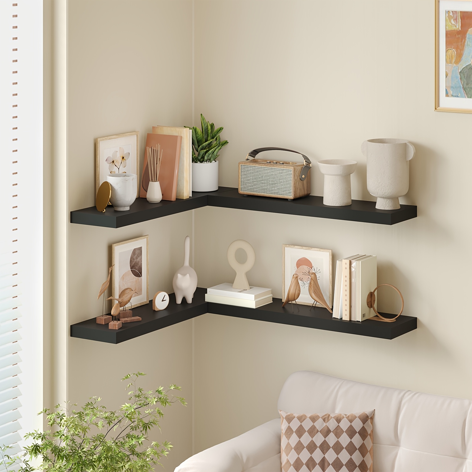 Stylish 2-Tier Floating Corner - Home Bathroom Tiles Design ulasan dan harga